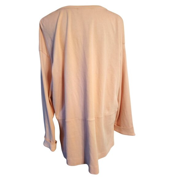 Pure Jill Large Pink Pullover Top 100% Cotton, Long Sleeve Front Pockets J. Jill - Picture 2 of 4